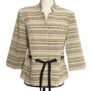 R&K Blazer 8 Belted Stripe Tan Jacket